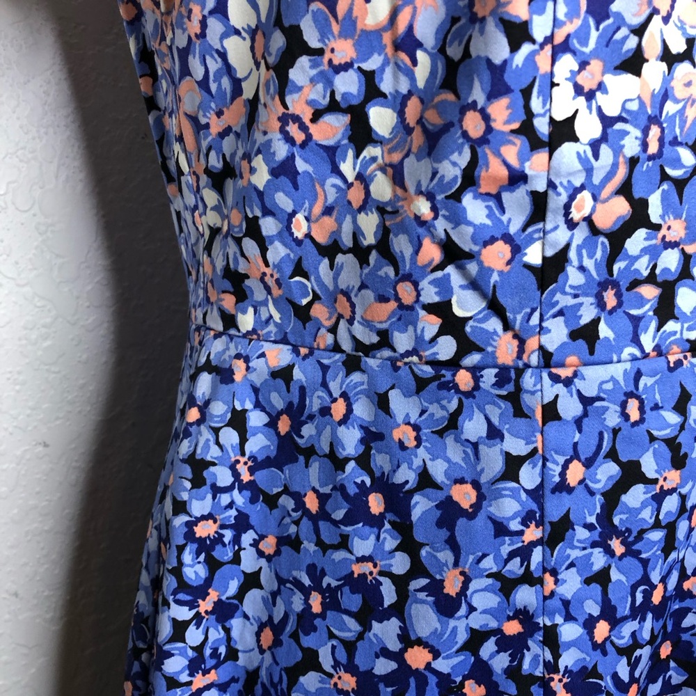 Talbots white pink blue floral ombre short sleeve sheath dress size 6 Petite 6P - Picture 6 of 16
